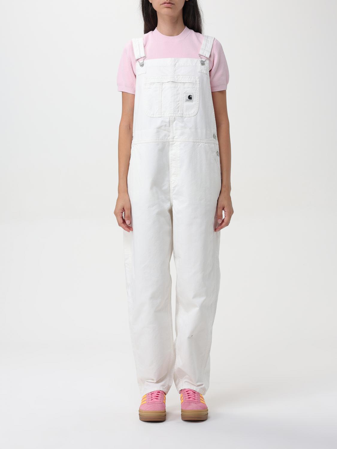 Shop Carhartt Jumpsuits  Wip Woman Color White In Weiss