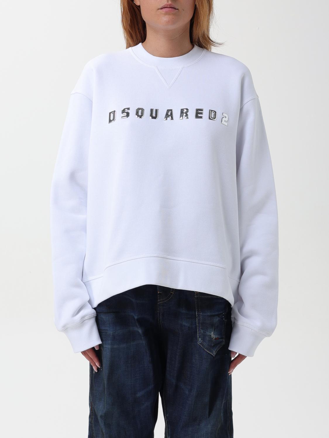 Shop Dsquared2 Sweatshirt  Woman Color White In Weiss