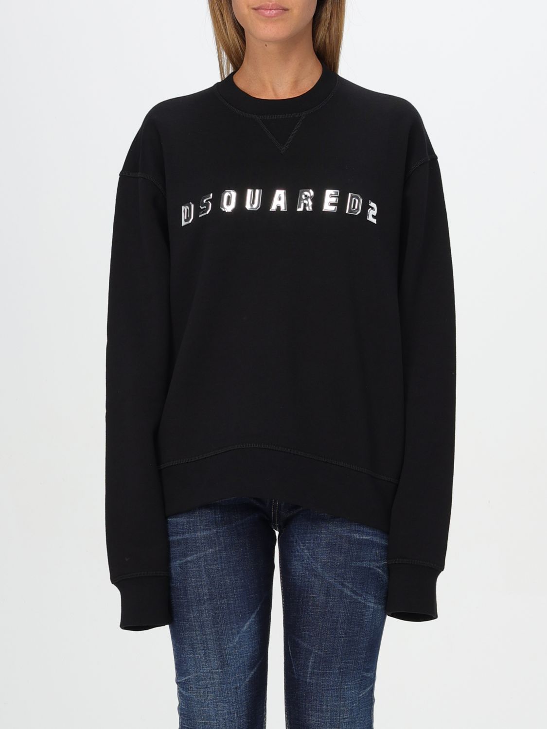 Shop Dsquared2 Sweatshirt  Woman Color Black In Schwarz