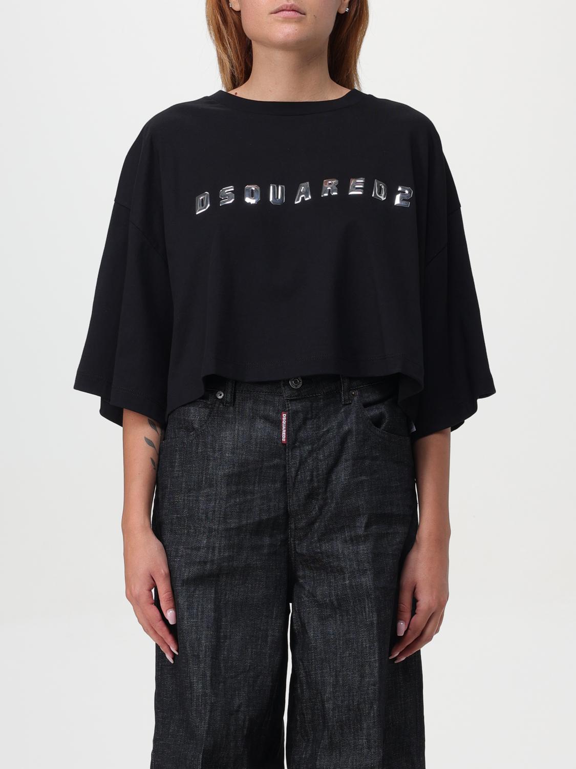 Shop Dsquared2 T-shirt  Woman Color Black In Schwarz