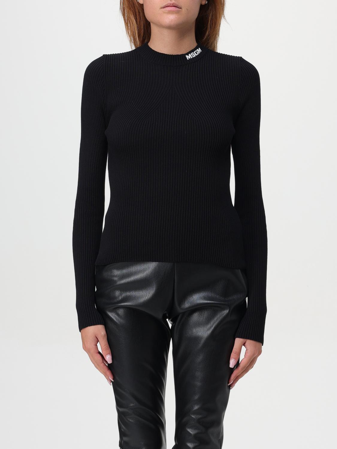 Shop Msgm Sweater  Woman Color Black In Schwarz