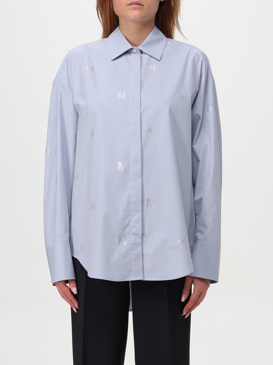 Shop Msgm Shirt  Woman Color Grey In Grau