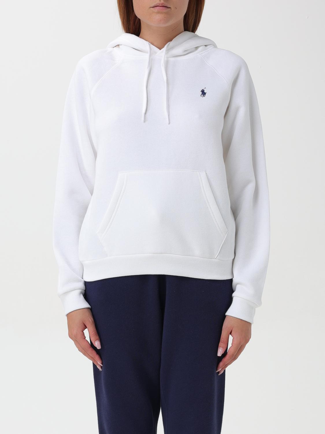 Polo Ralph Lauren Embroidered-logo Pullover Hoodie In Weiss