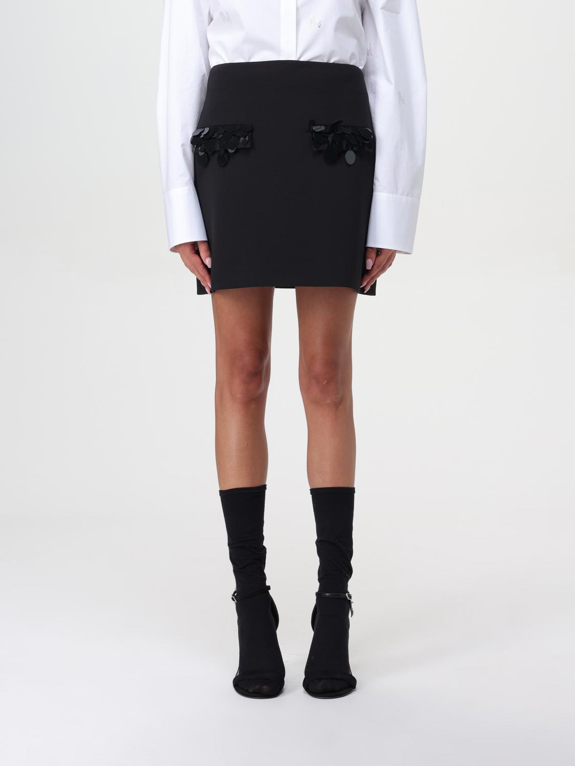 Shop Msgm Skirt  Woman Color Black In Schwarz