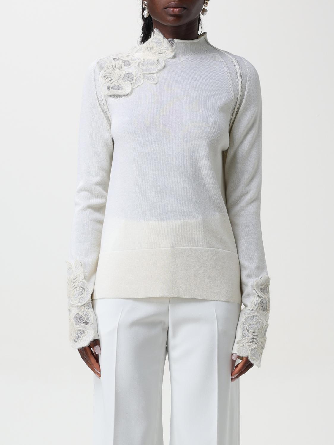 Shop Ermanno Scervino Sweater  Woman Color White In Weiss