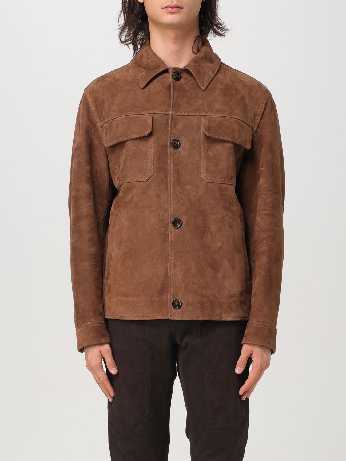 Shop Lardini Jacket  Men Color Tobacco In Tabak