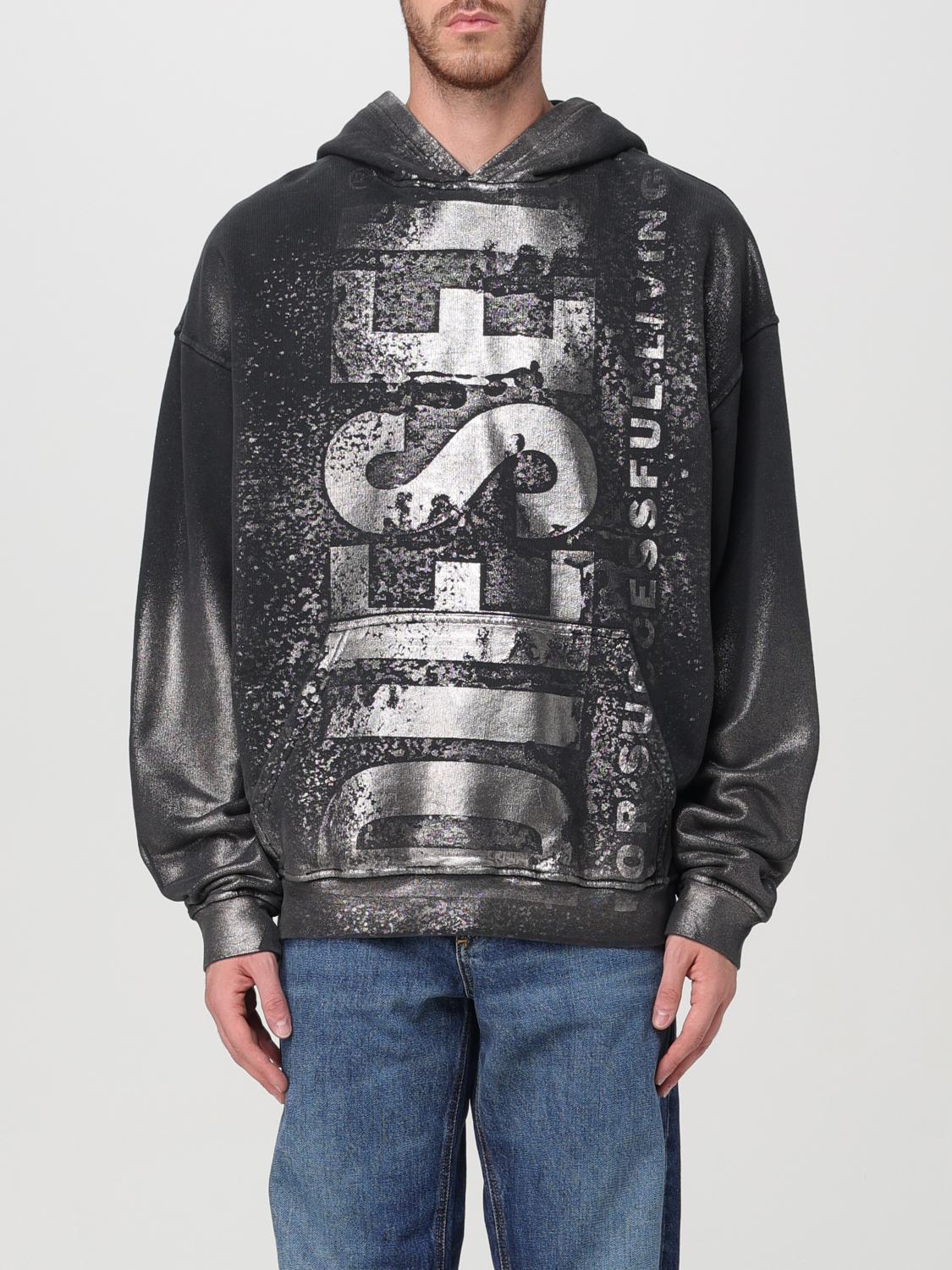 Shop Diesel Sweatshirt  Men Color Black In Schwarz