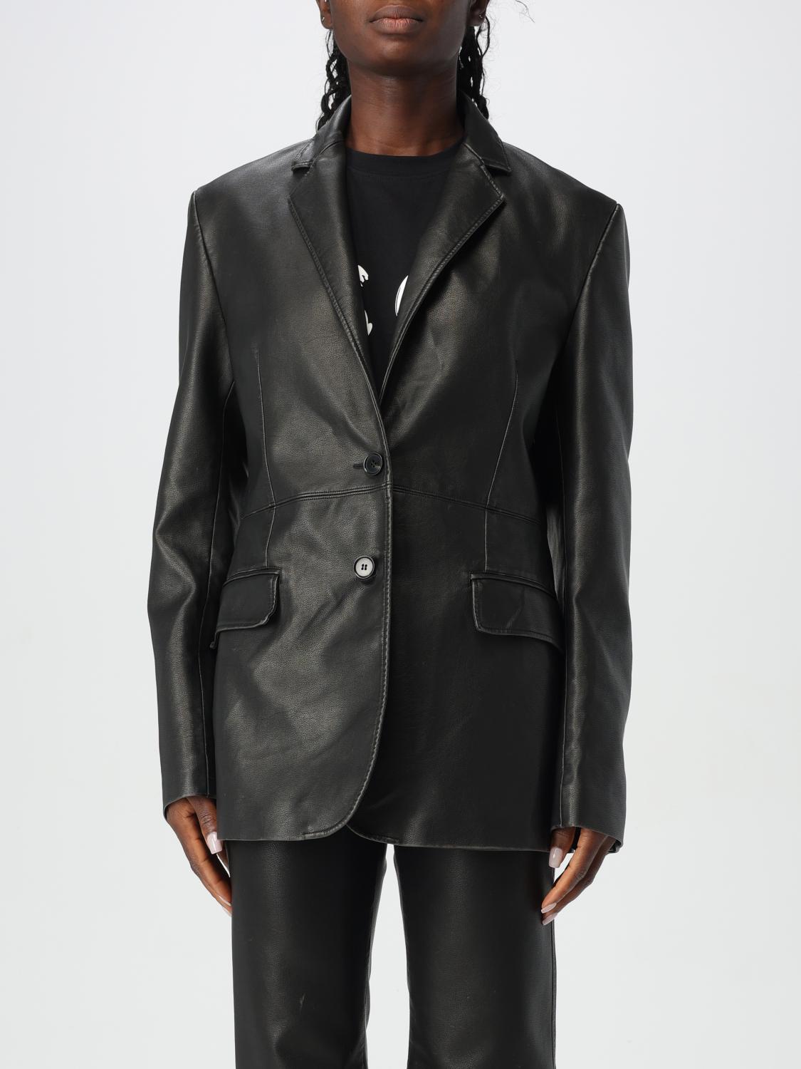 Shop Msgm Blazer  Woman Color Black In Schwarz