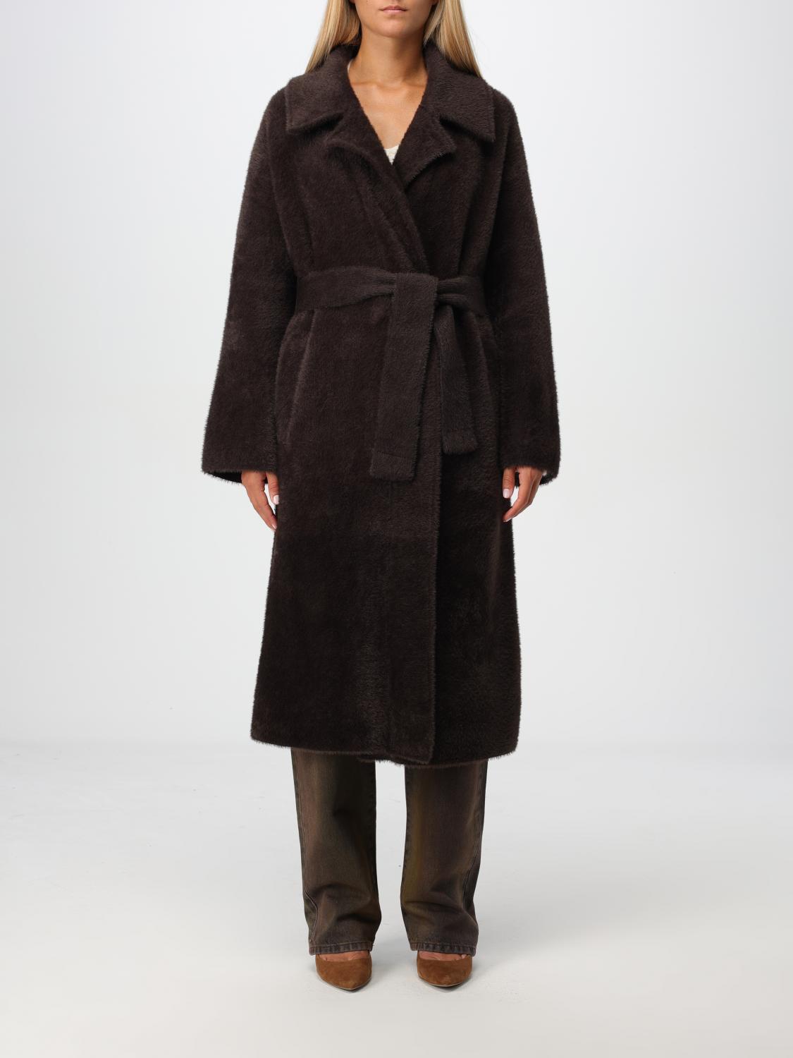 Shop Pinko Coat  Woman Color Brown In Braun