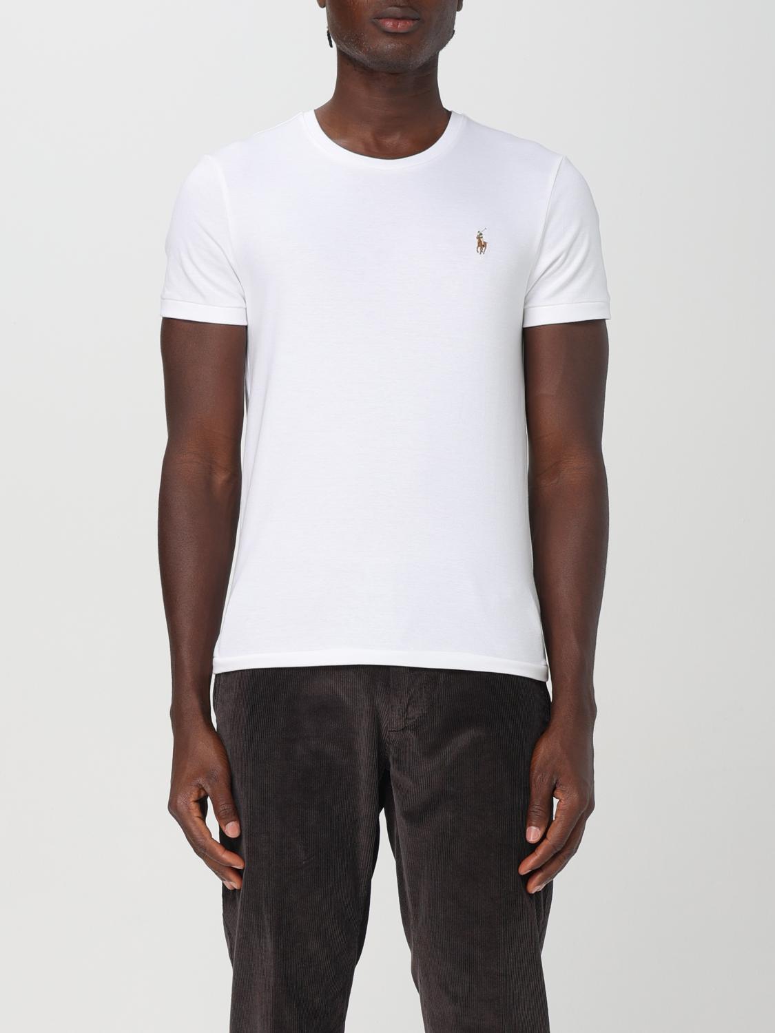 Shop Polo Ralph Lauren T-shirt  Men Color White In Weiss