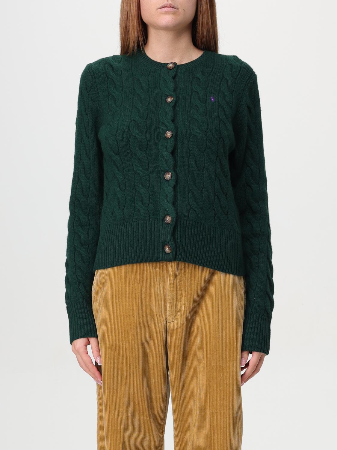 Shop Polo Ralph Lauren Cardigan  Woman Color Green