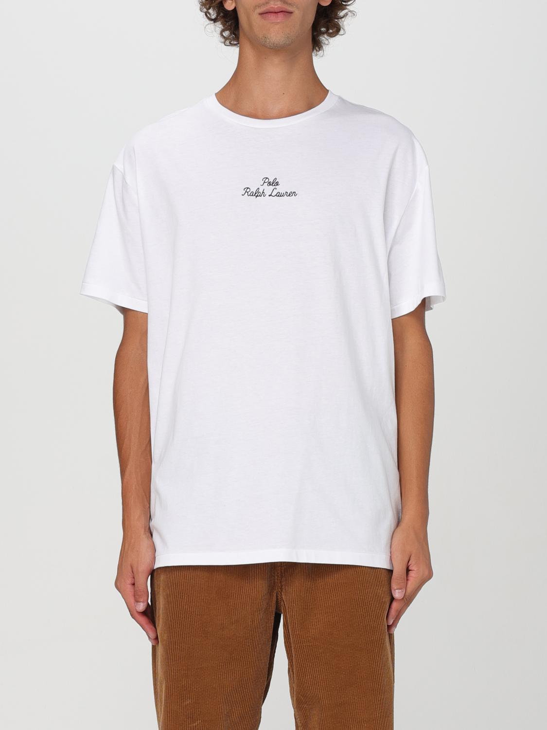 Shop Polo Ralph Lauren T-shirt  Men Color White In Weiss