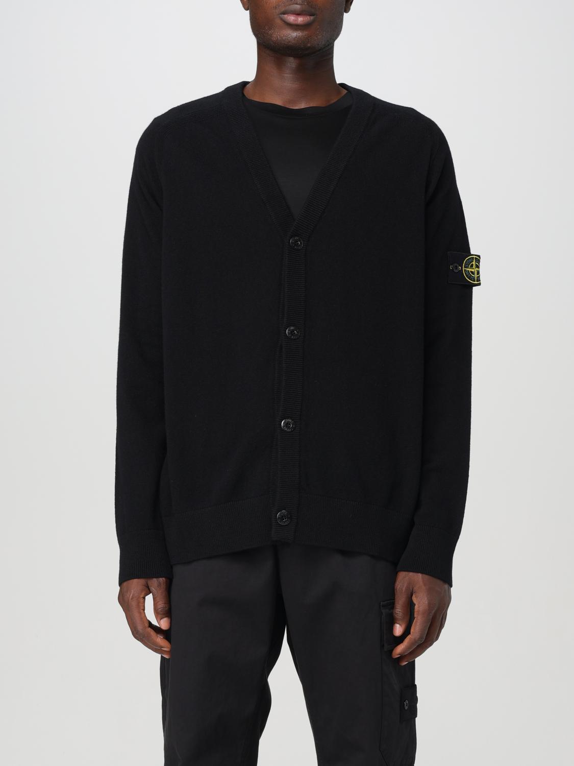 Shop Stone Island Cardigan  Men Color Black