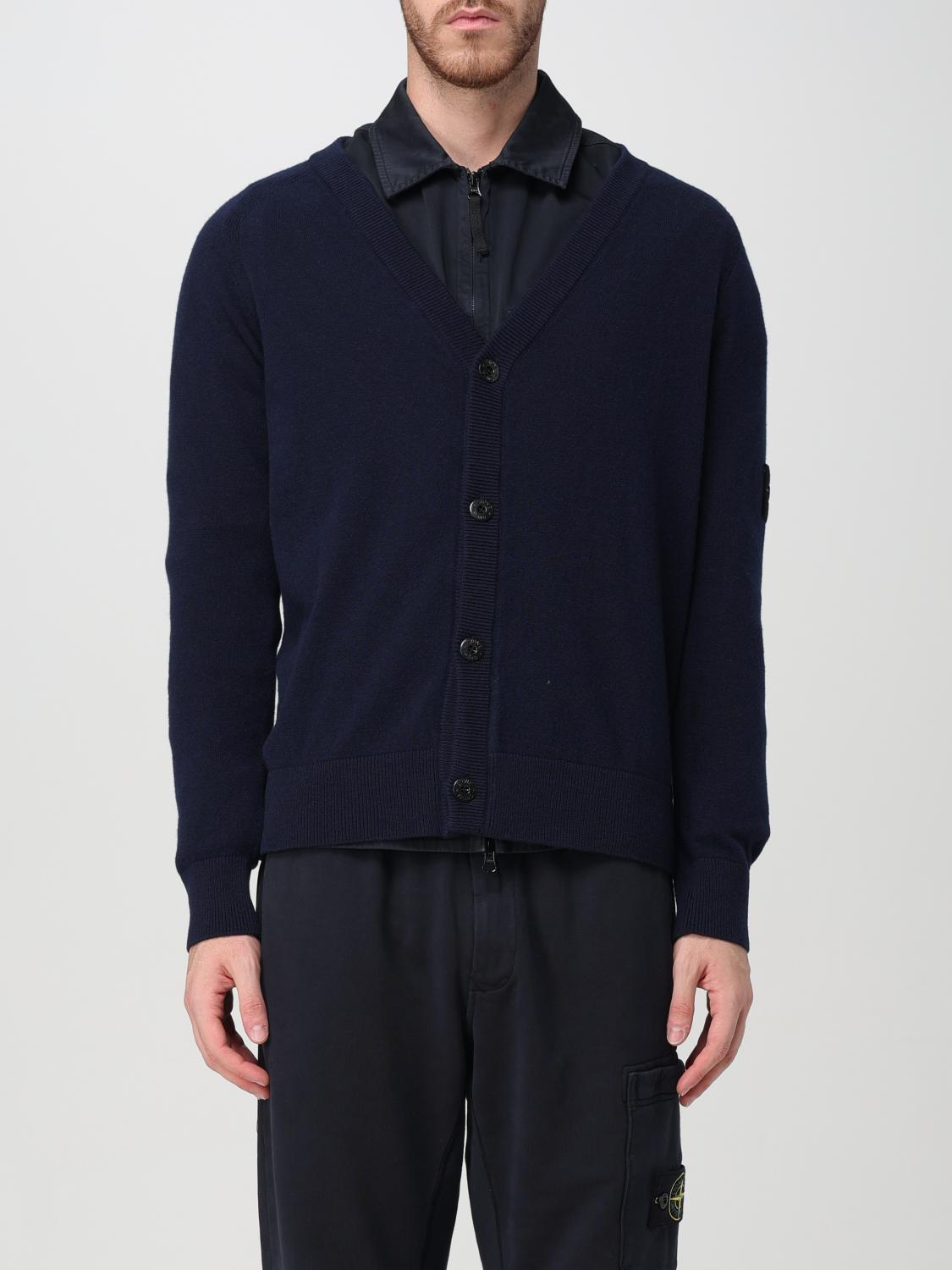 Shop Stone Island Cardigan  Men Color Blue In Blau