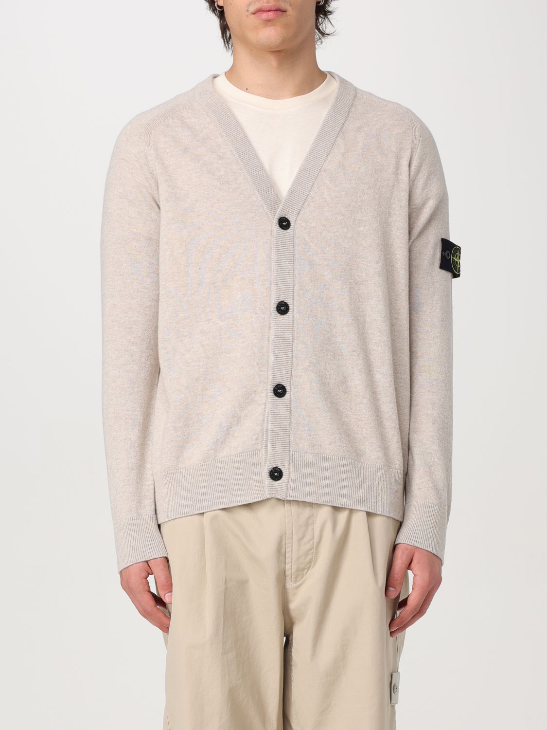 Shop Stone Island Cardigan  Men Color Grey In Grau