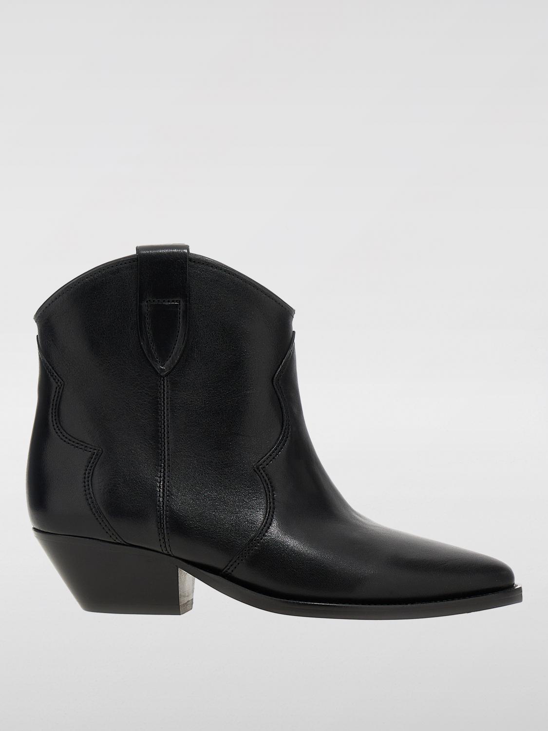 Shop Isabel Marant Flat Ankle Boots  Woman Color Black In Schwarz