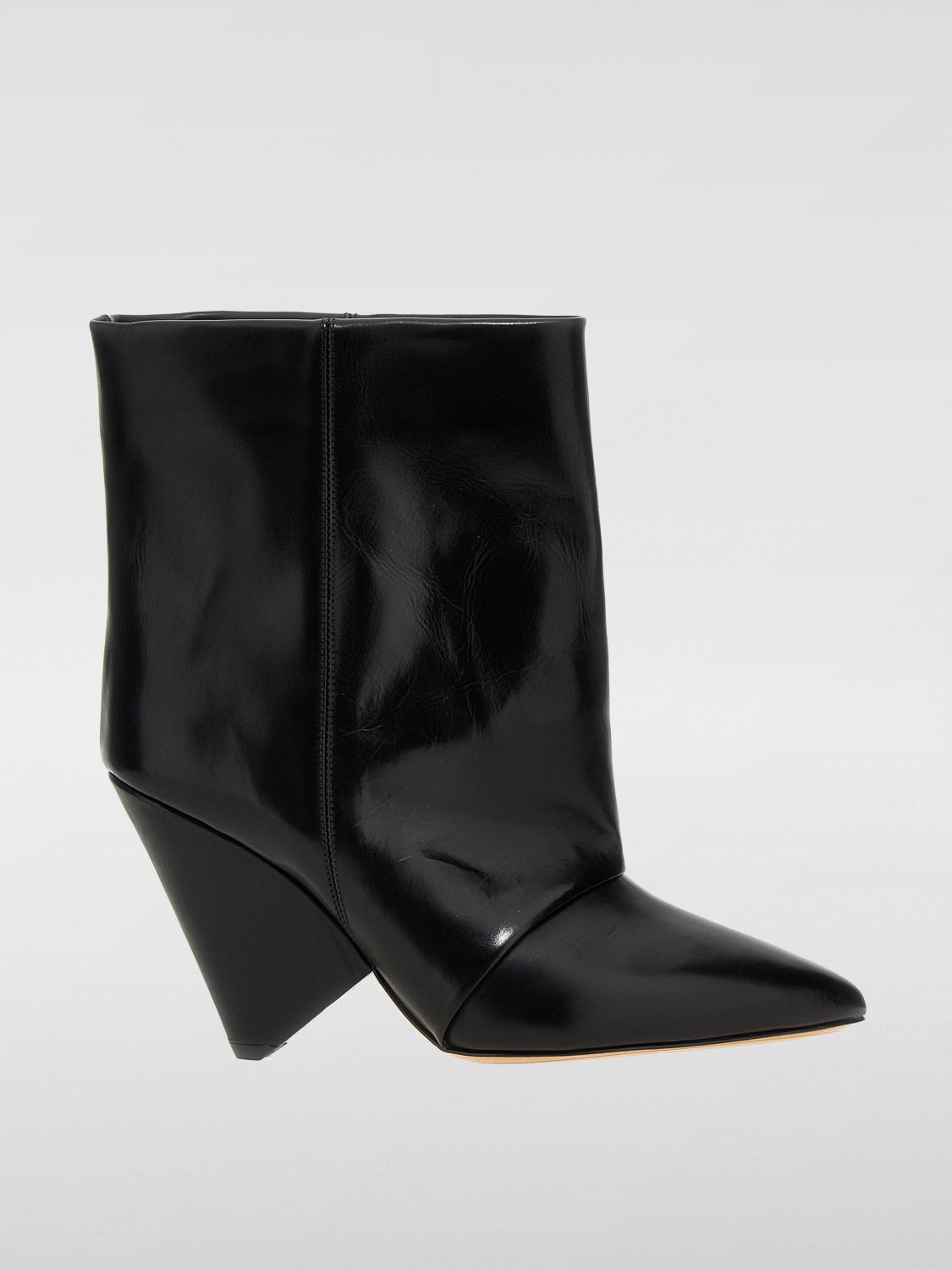 Shop Isabel Marant Flat Ankle Boots  Woman Color Black In Schwarz