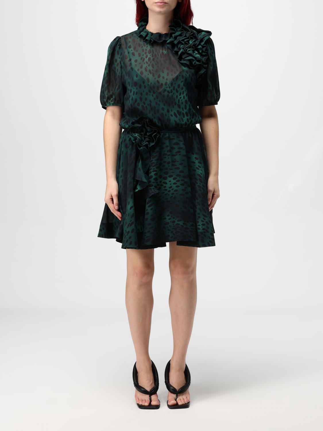 Shop Pinko Dress  Woman Color Green In Grün