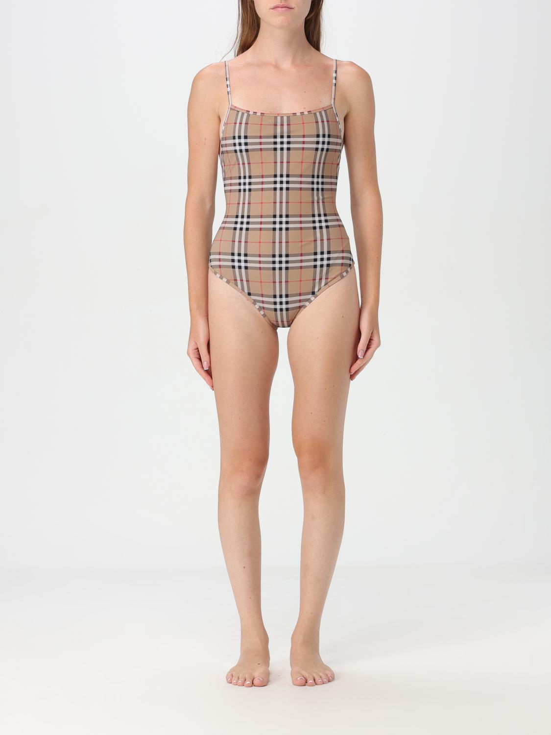 Shop Burberry Swimsuit  Woman Color Beige