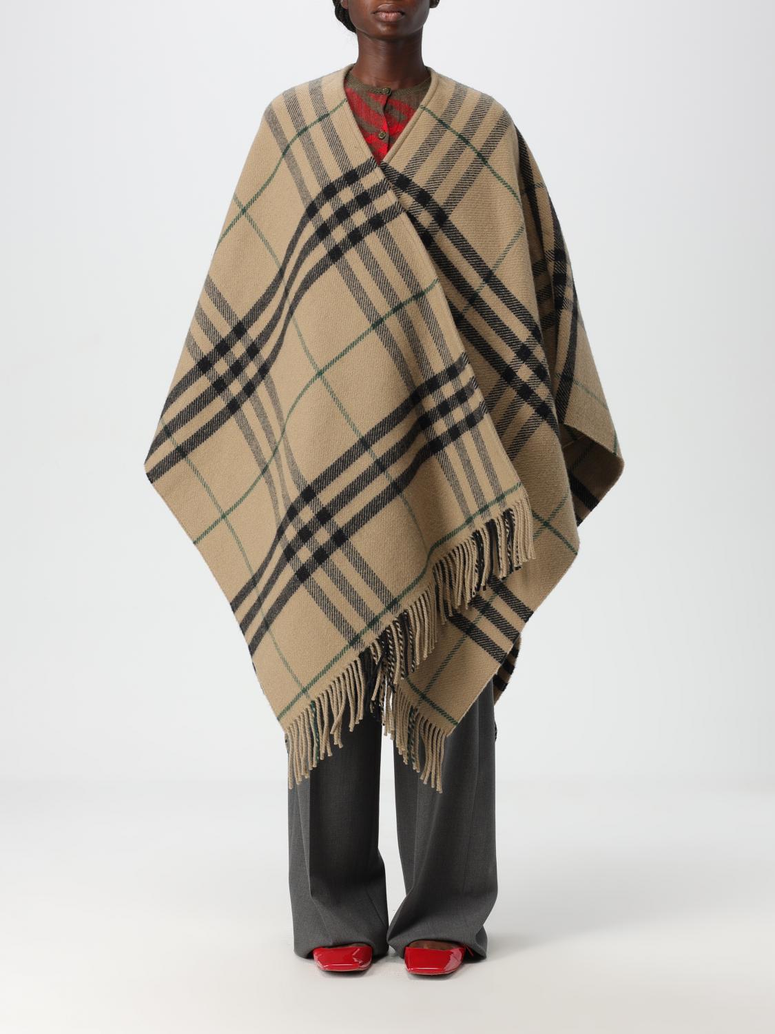 Shop Burberry Cape  Woman Color Beige