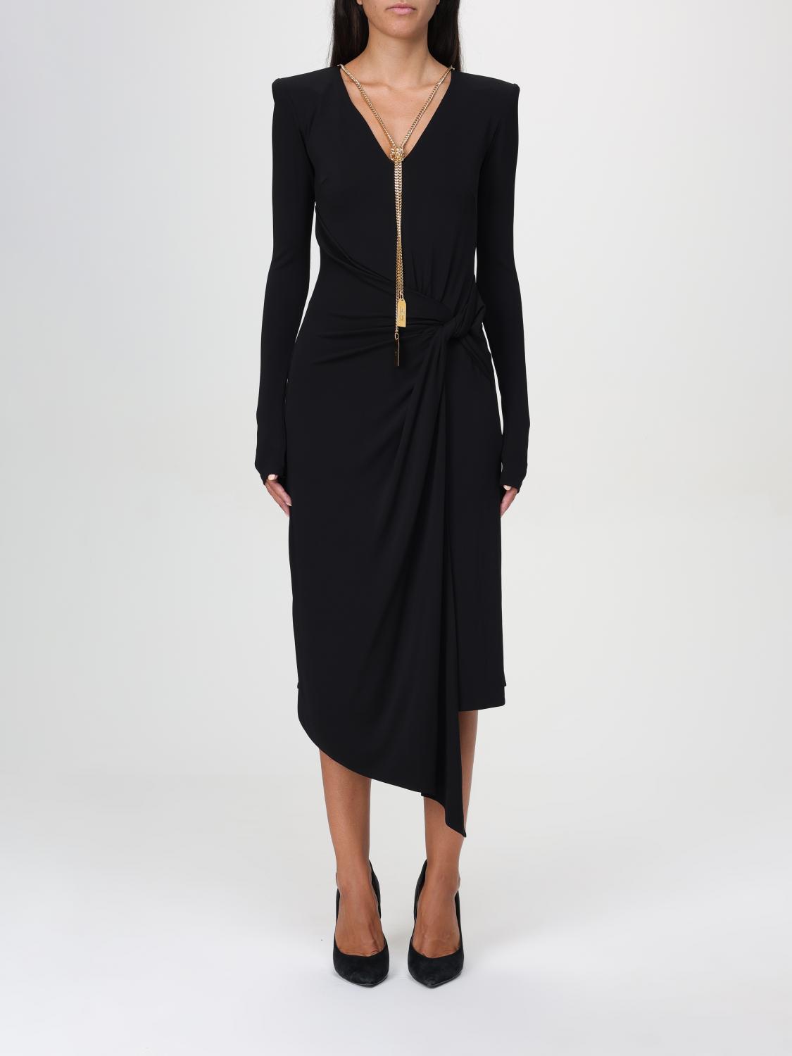 Shop Elisabetta Franchi Dress  Woman Color Black In Schwarz