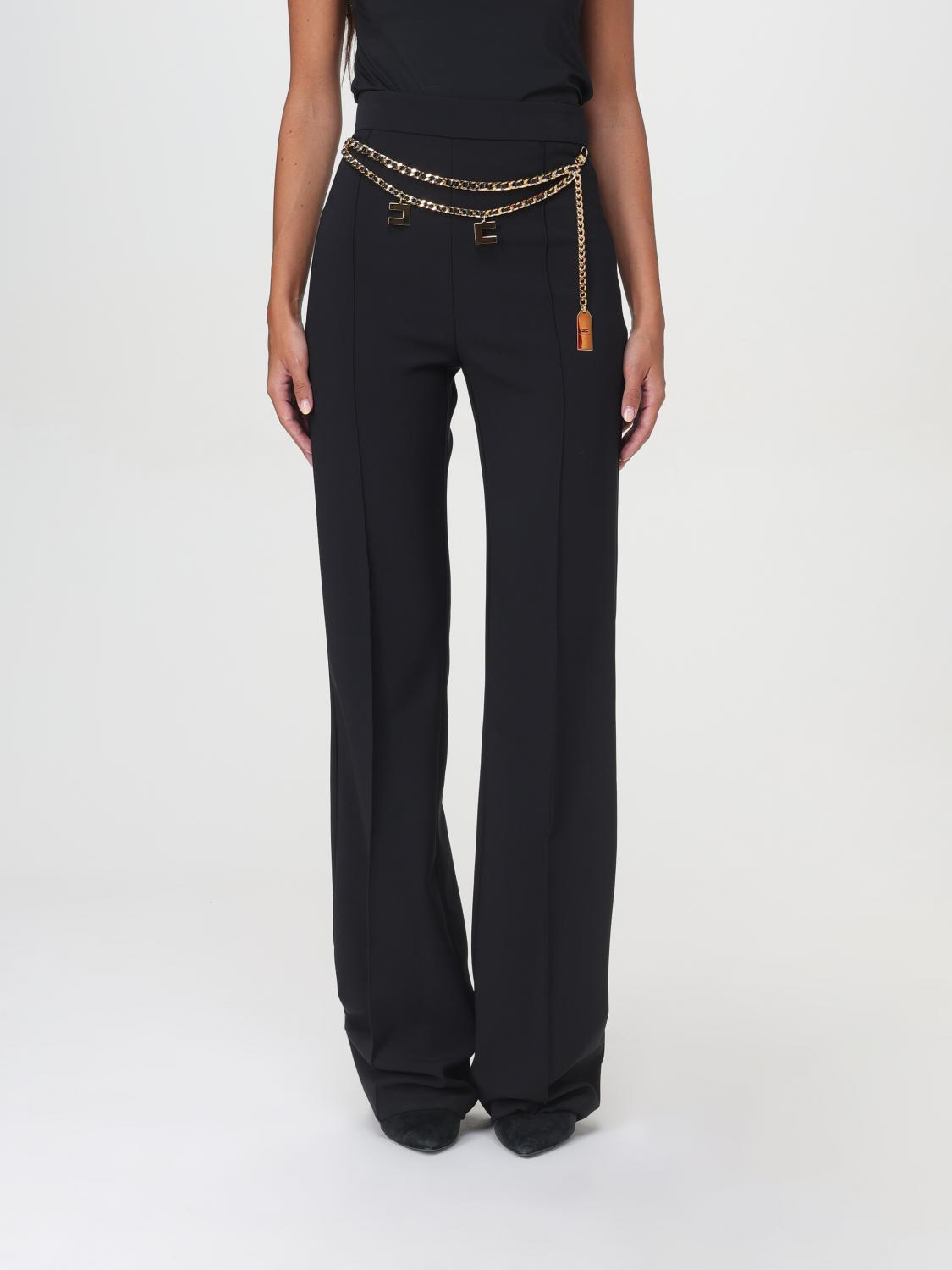 Shop Elisabetta Franchi Pants  Woman Color Black In Schwarz