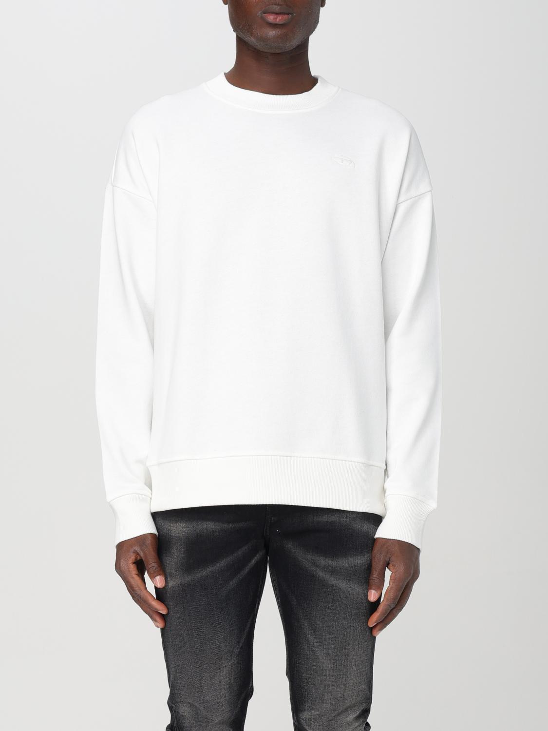 Shop Diesel Sweatshirt  Men Color White In Weiss