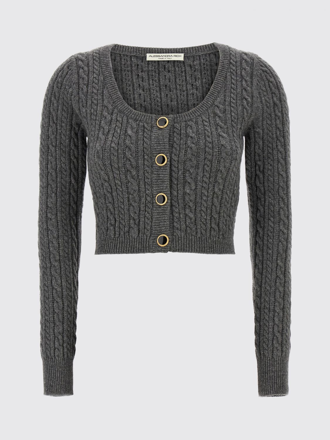 Alessandra Rich Cardigan  Woman Color Grey In Gray