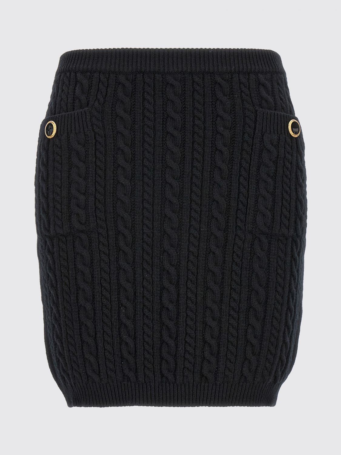 Alessandra Rich Mini Skirt With Jwl Buttons In Black