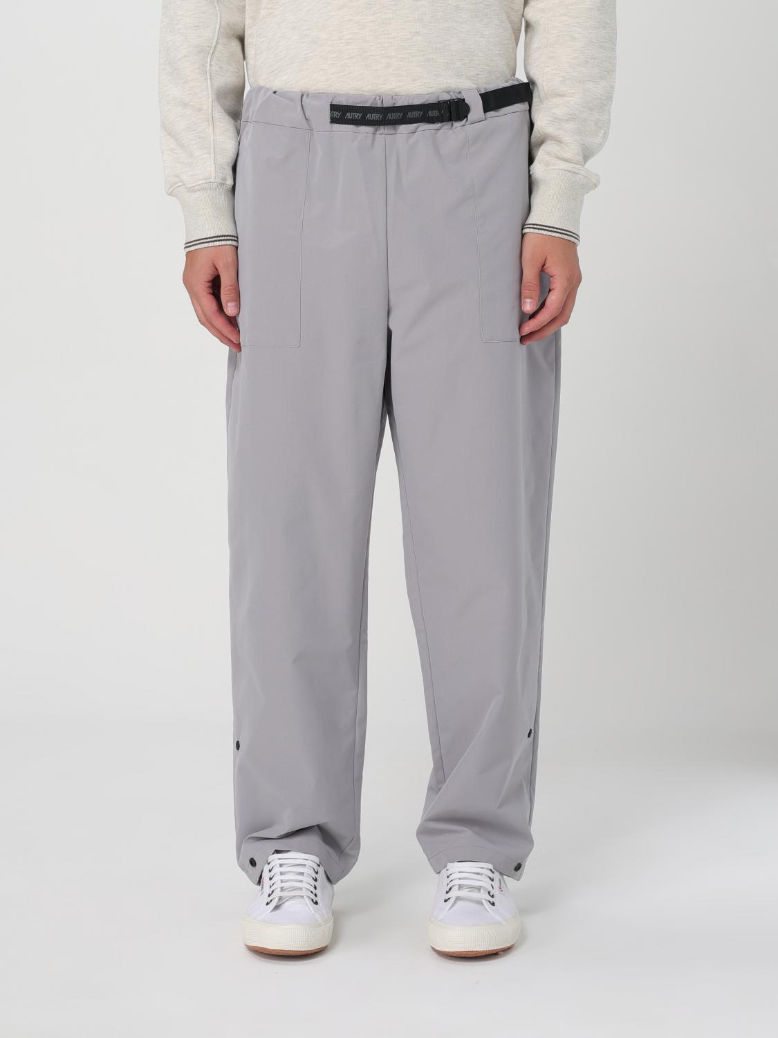 Shop Autry Pants  Men Color Grey In Grau