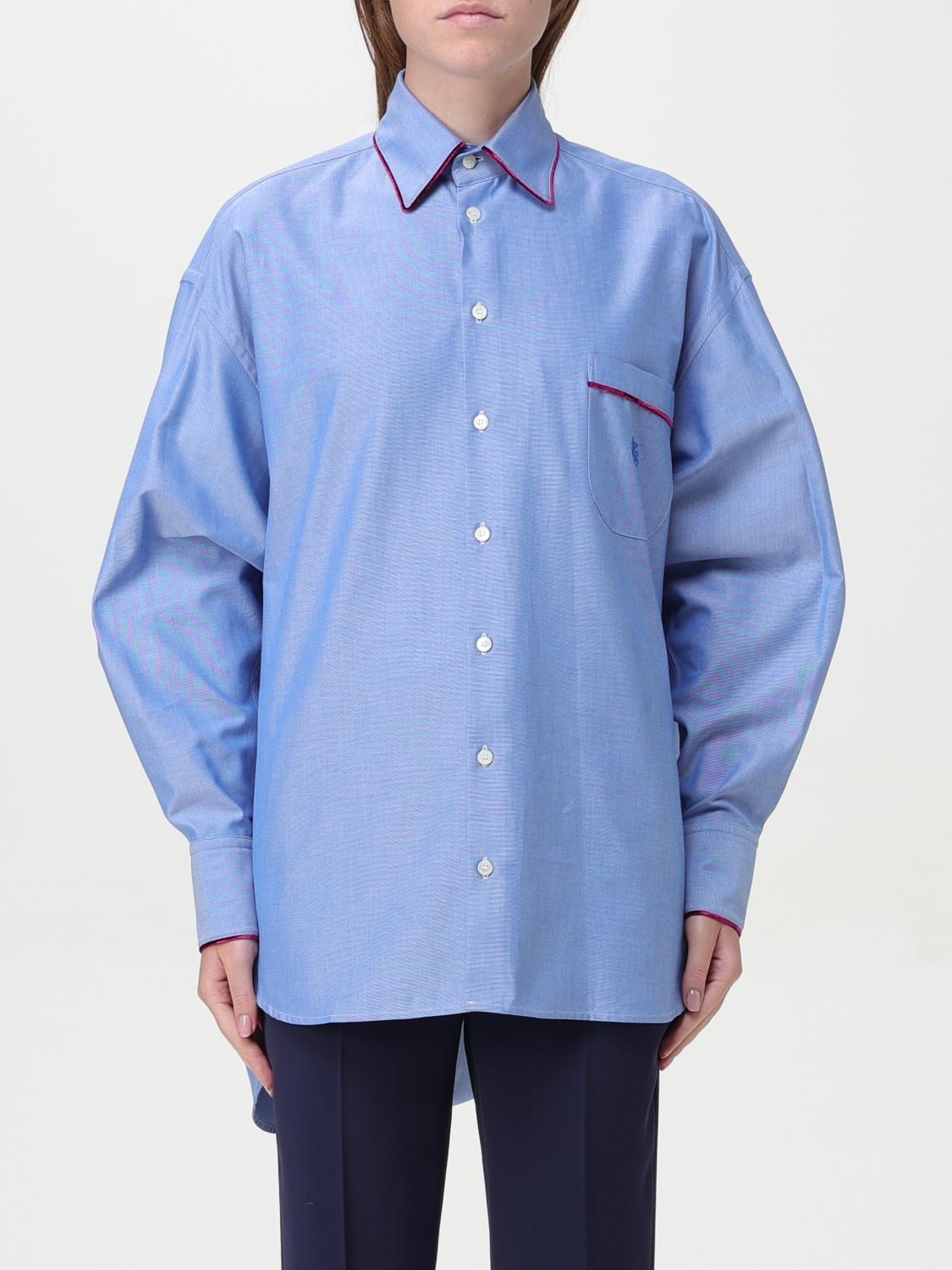 Shop Etro Shirt  Woman Color Gnawed Blue In Hellblau