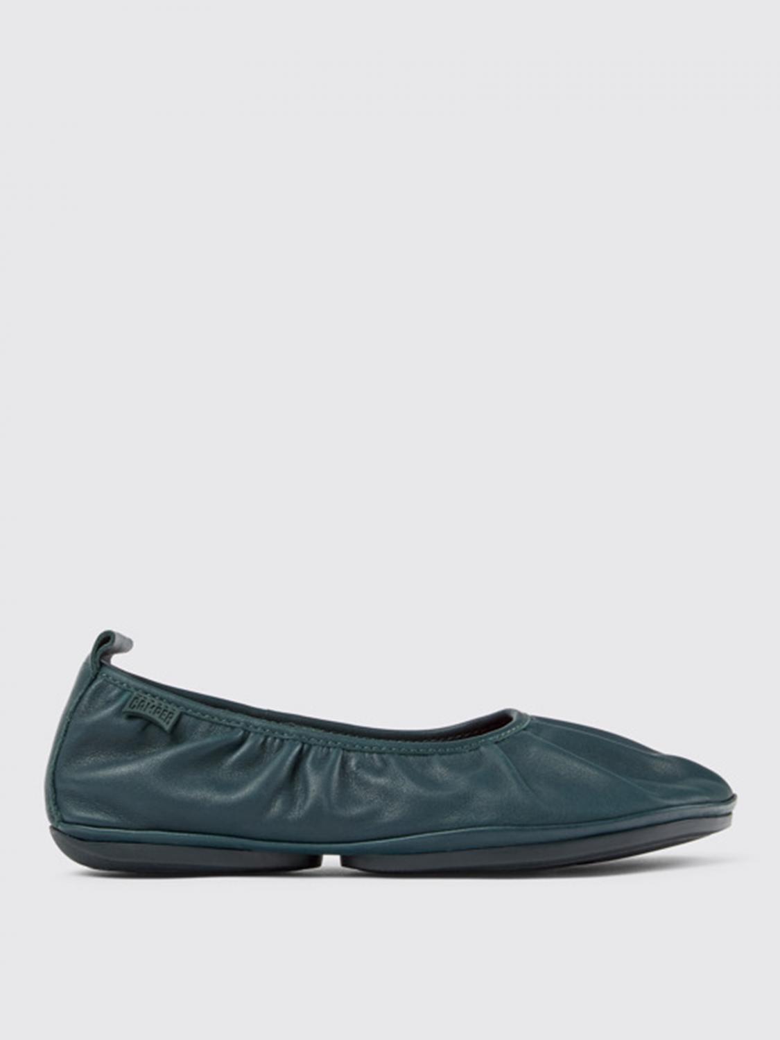 Shop Camper Ballet Flats  Woman Color Green In Grün