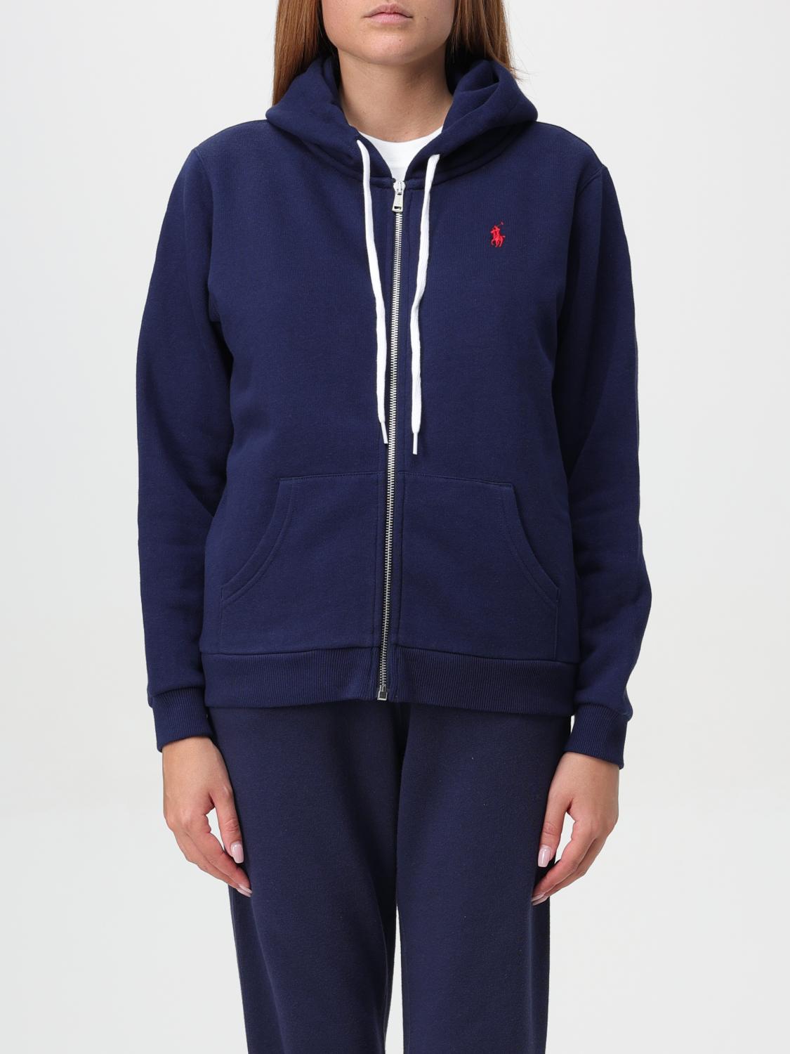 Shop Polo Ralph Lauren Sweatshirt  Woman Color Blue In Blau