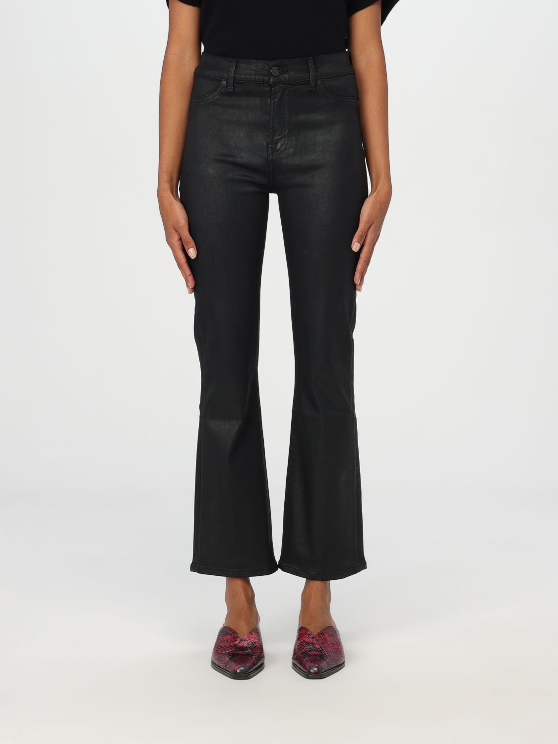 Shop 7 For All Mankind Jeans  Woman Color Black In Schwarz