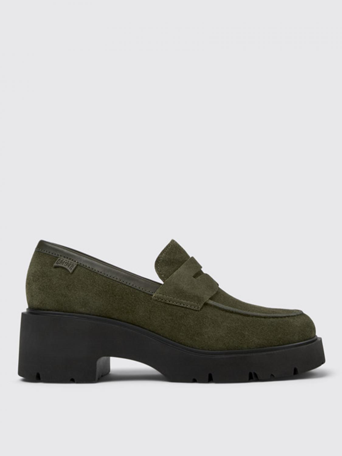 Shop Camper Loafers  Woman Color Green In Grün