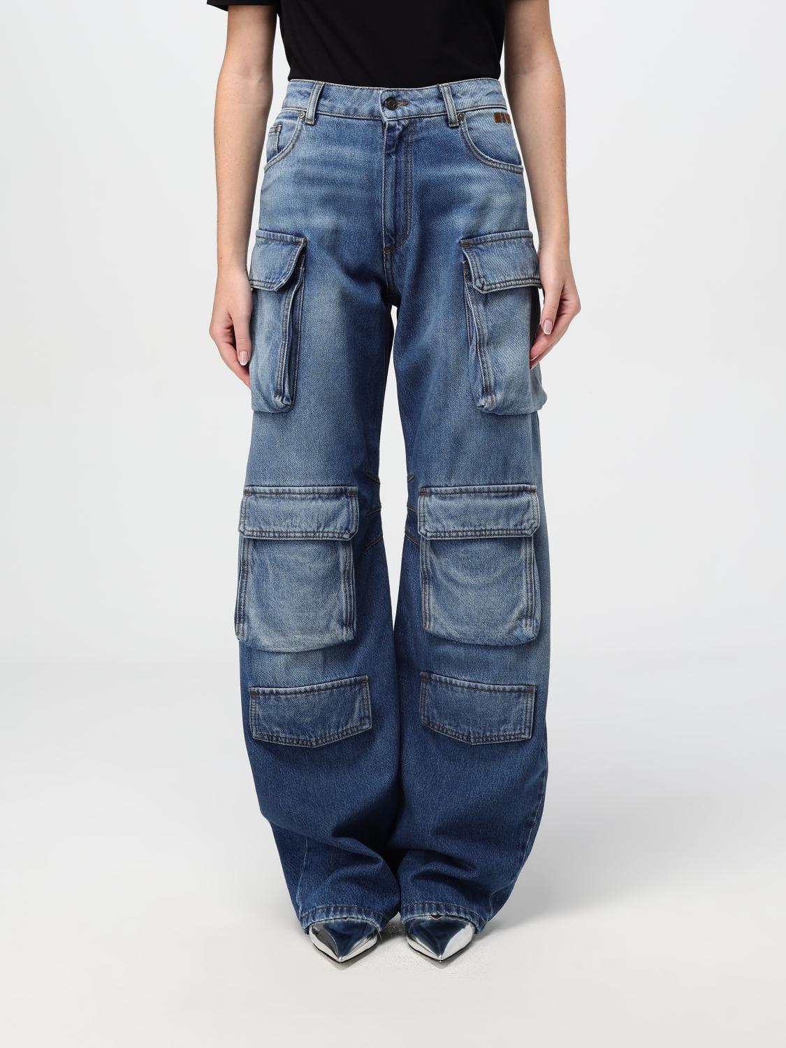 Shop Msgm Jeans  Woman Color Blue In Blau