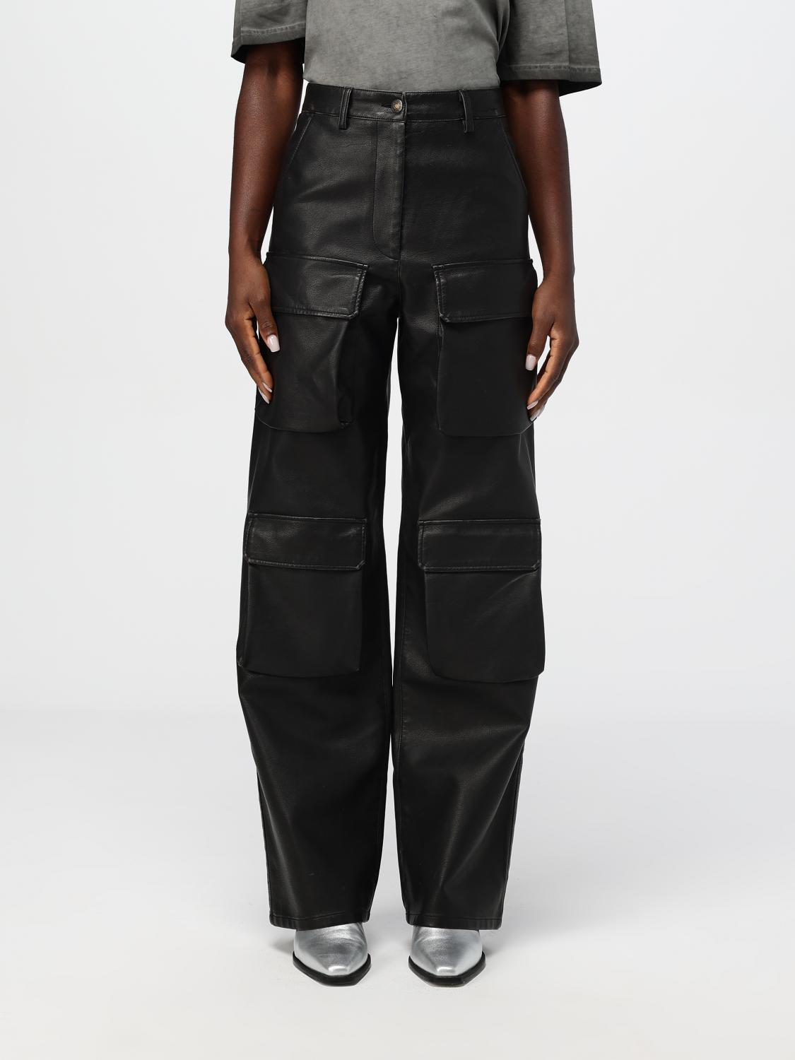 Shop Msgm Pants  Woman Color Black In Schwarz