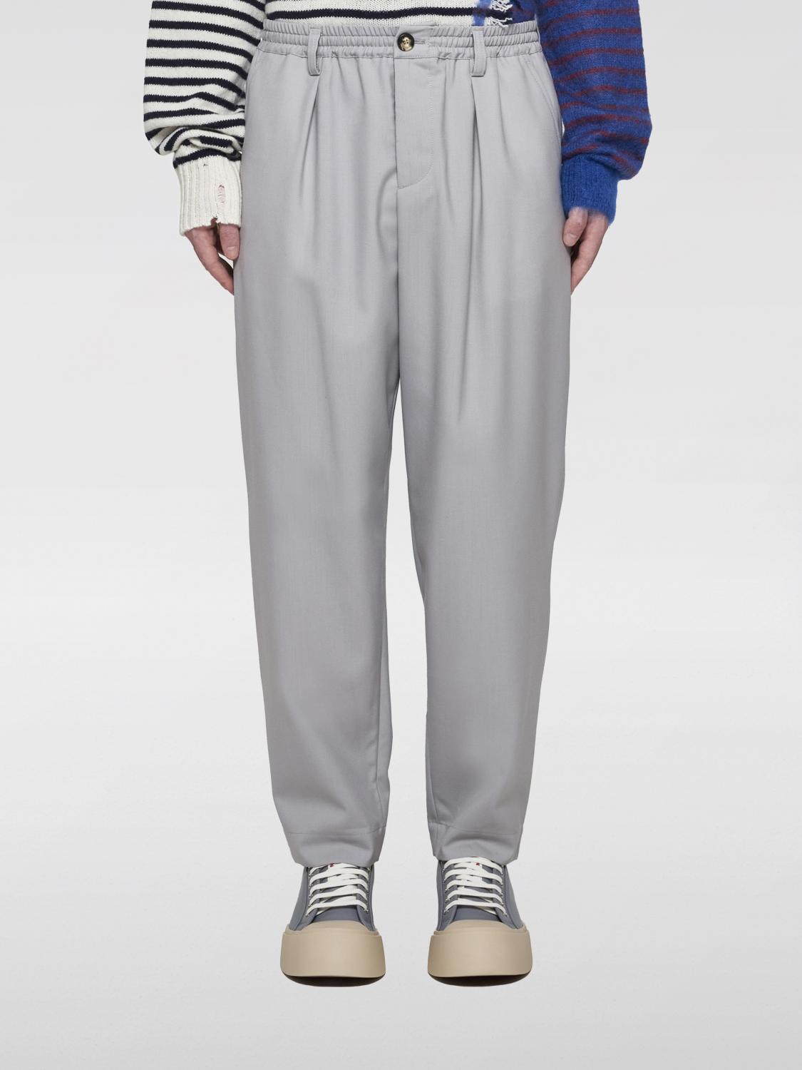 Shop Marni Pants  Men Color Grey In Grau