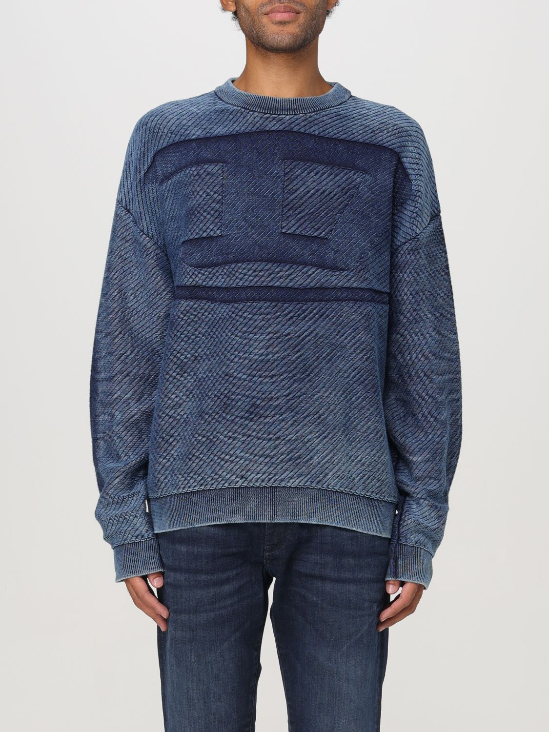 Shop Diesel Sweatshirt  Men Color Blue In Blau