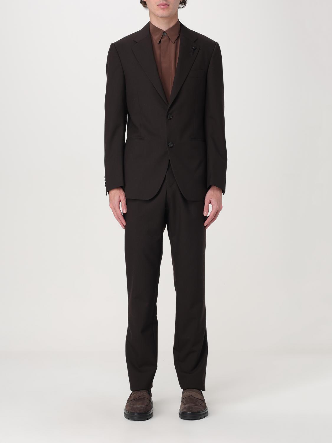 Shop Lardini Suit  Men Color Brown In Braun