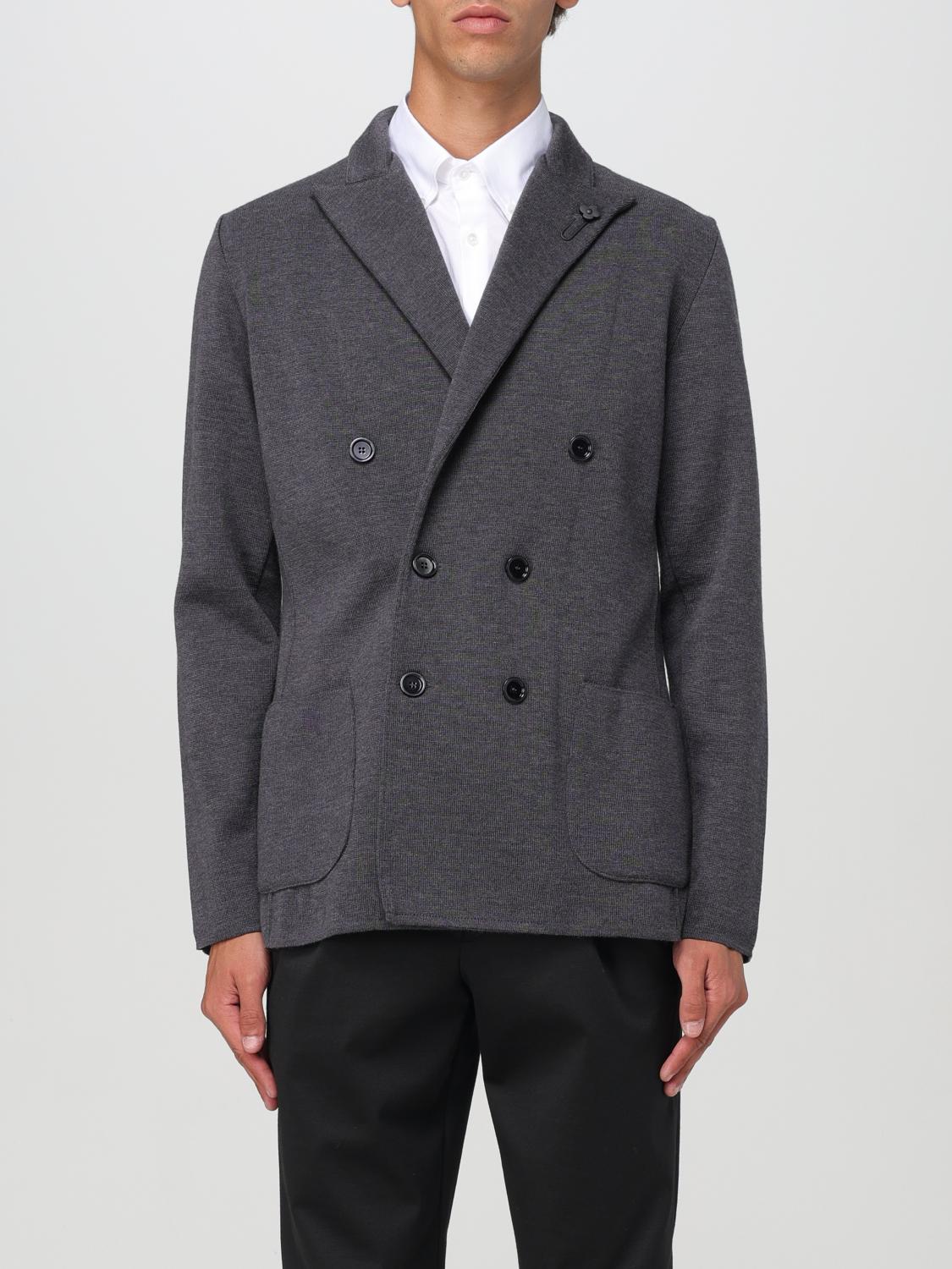 Lardini Jacket Men Color Charcoal In Charcoal