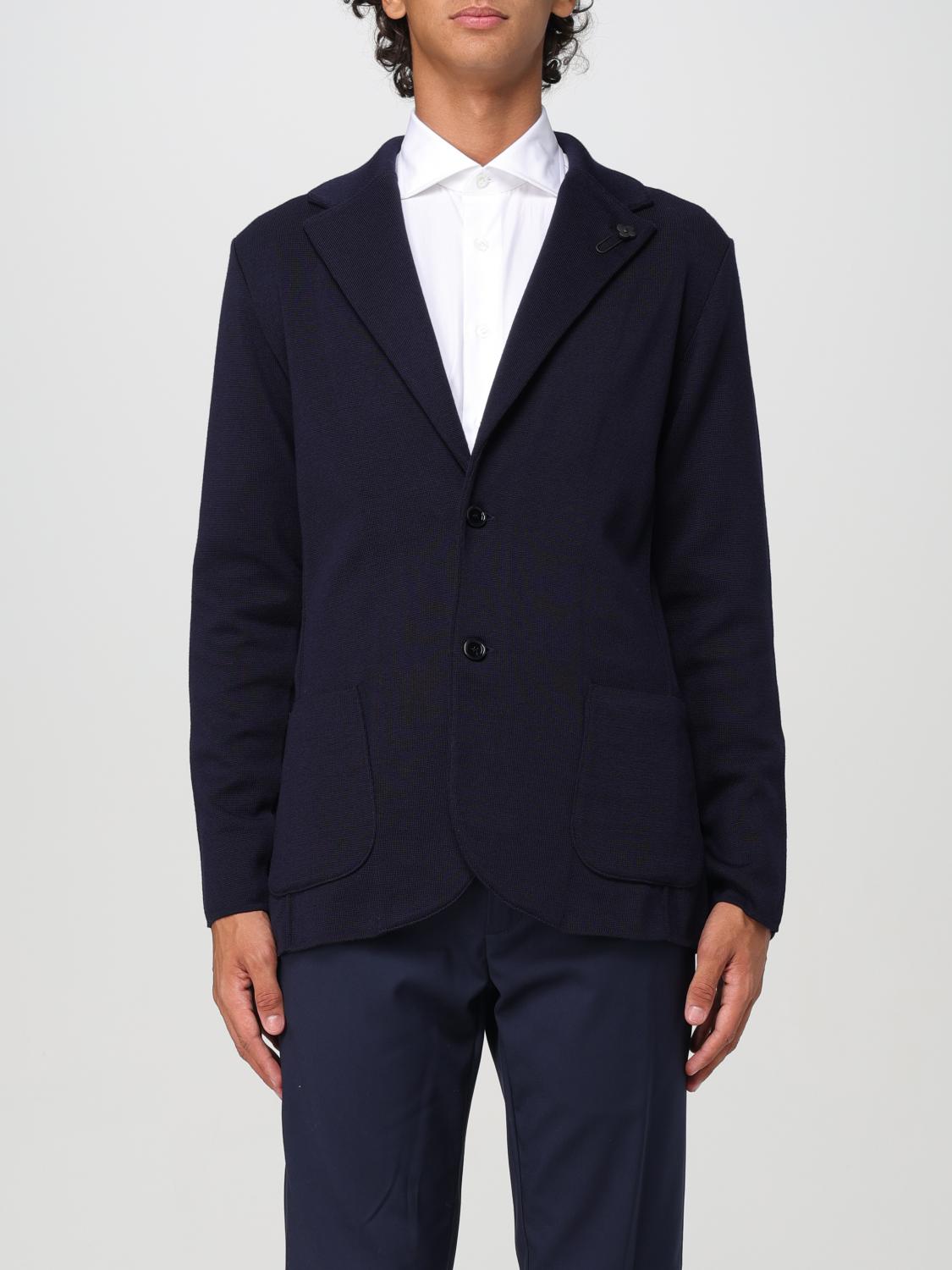 Shop Lardini Blazer  Men Color Blue