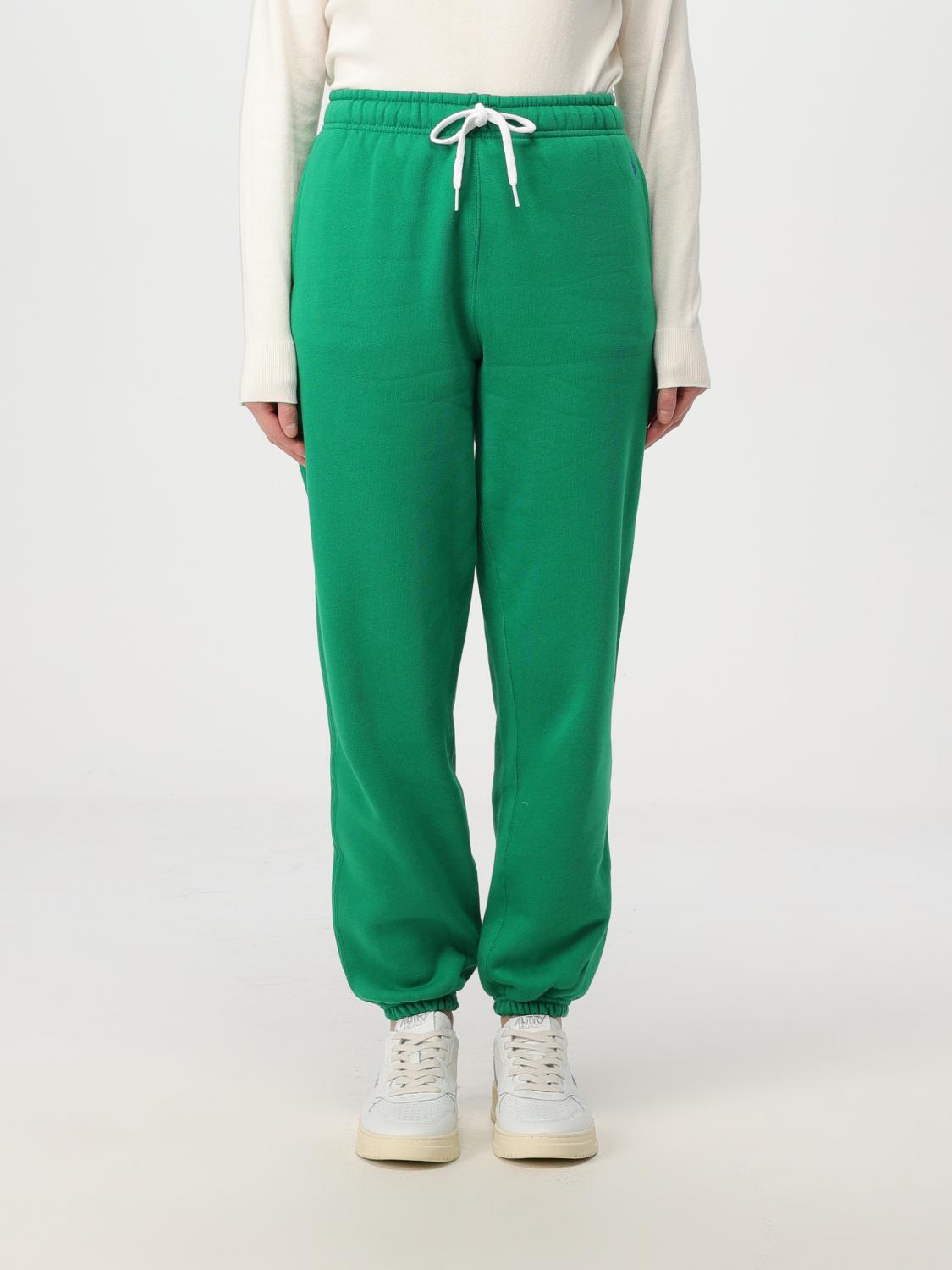 Polo Ralph Lauren Fleeced Cotton Joggers With Drawstring Waist In Moosgrün