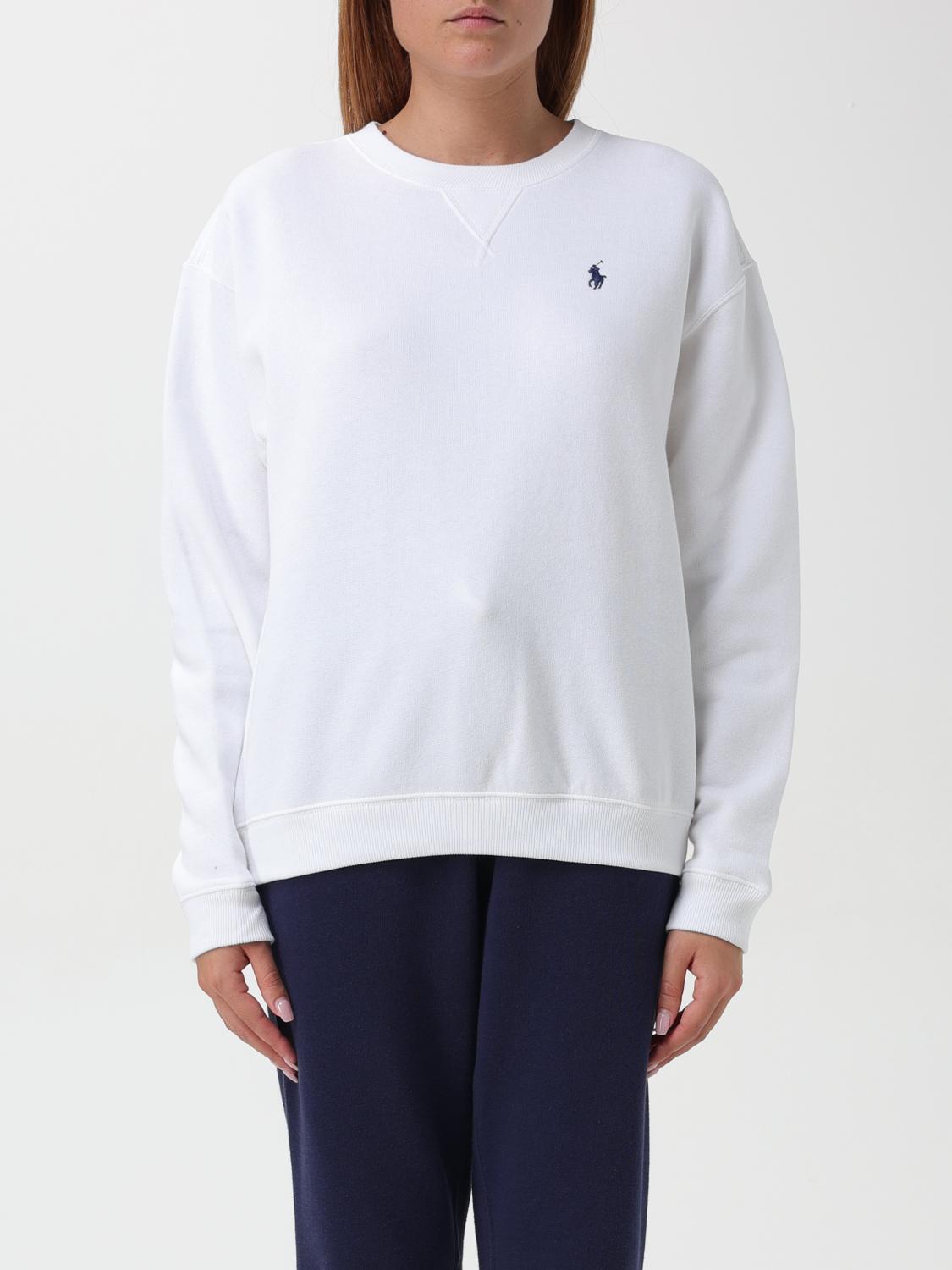 Shop Polo Ralph Lauren Sweatshirt  Woman Color White In Weiss