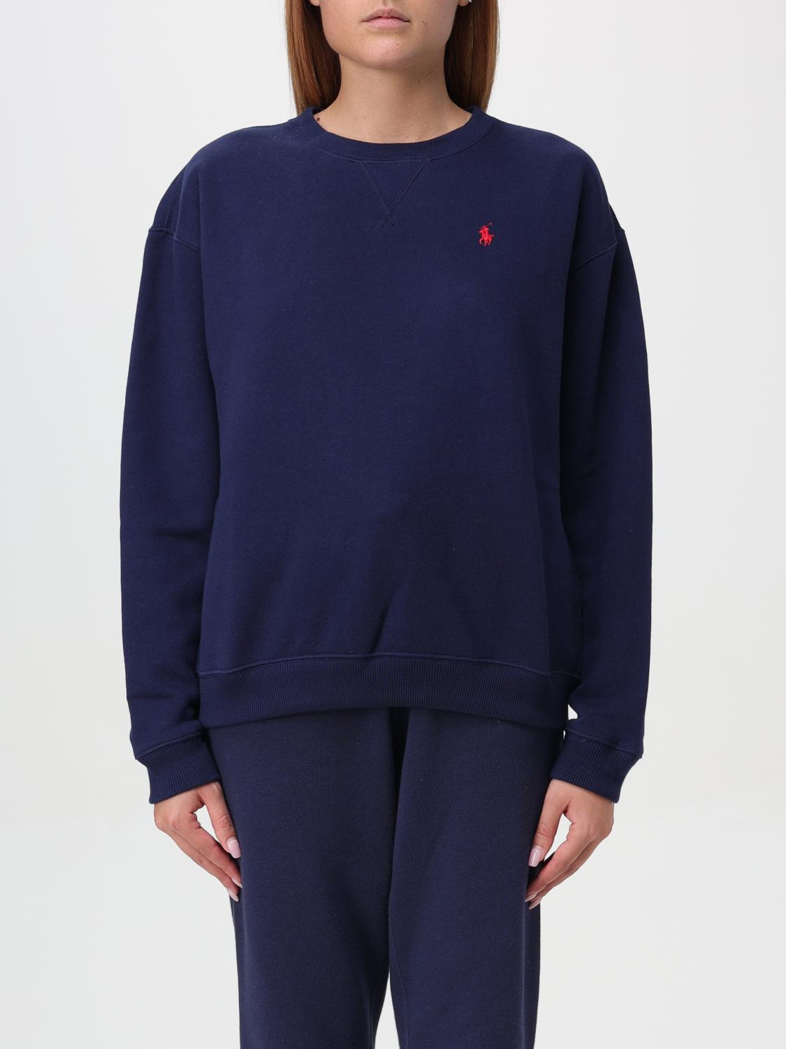 Shop Polo Ralph Lauren Sweatshirt  Woman Color Blue In Blau