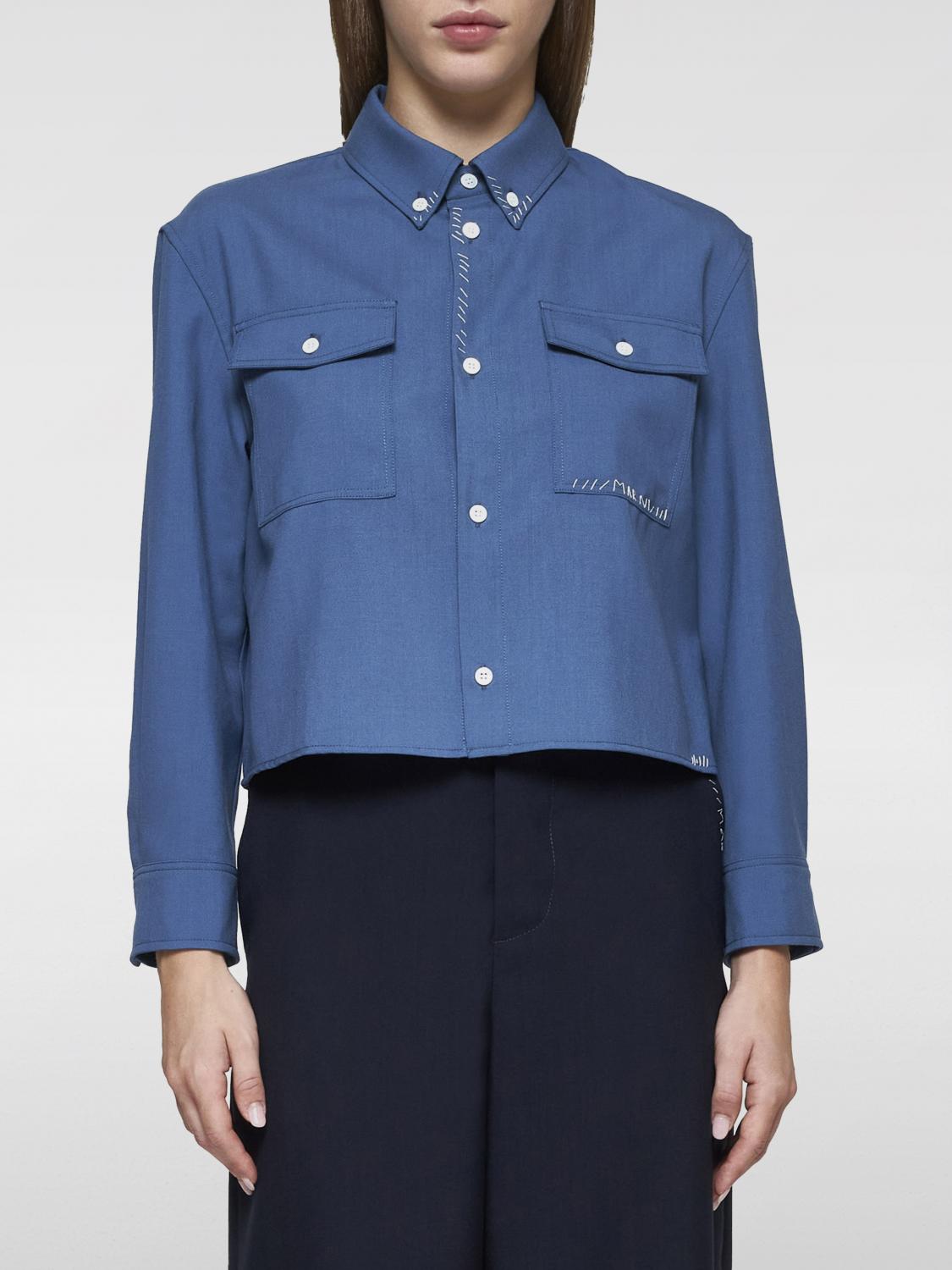 Shop Marni Shirt  Woman Color Blue In Blau