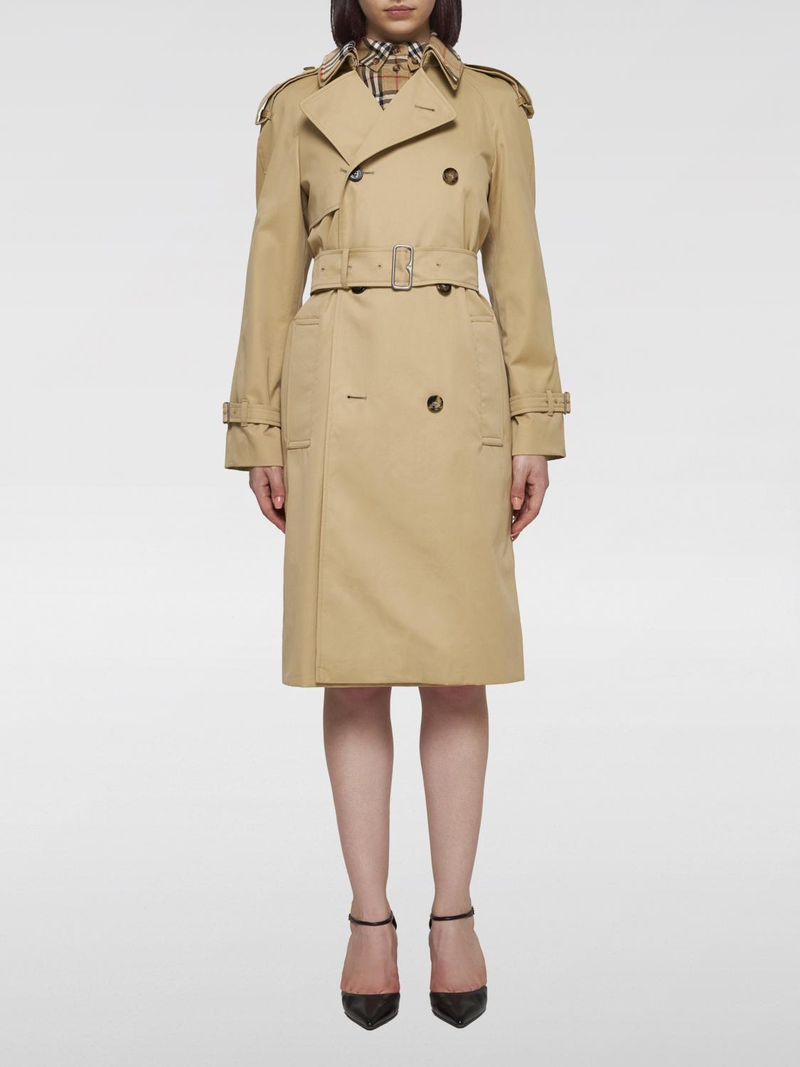 Shop Burberry Trench Coat  Woman Color Beige