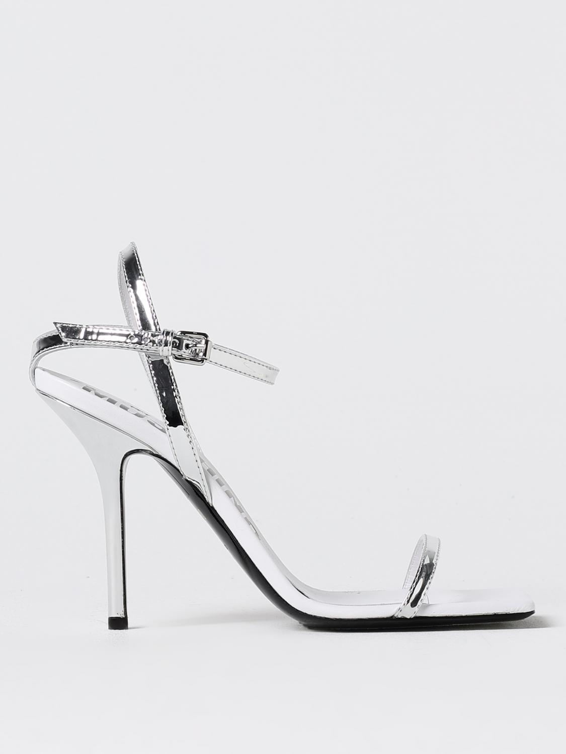 Shop Moschino Couture Heeled Sandals  Woman Color Silver In Silber