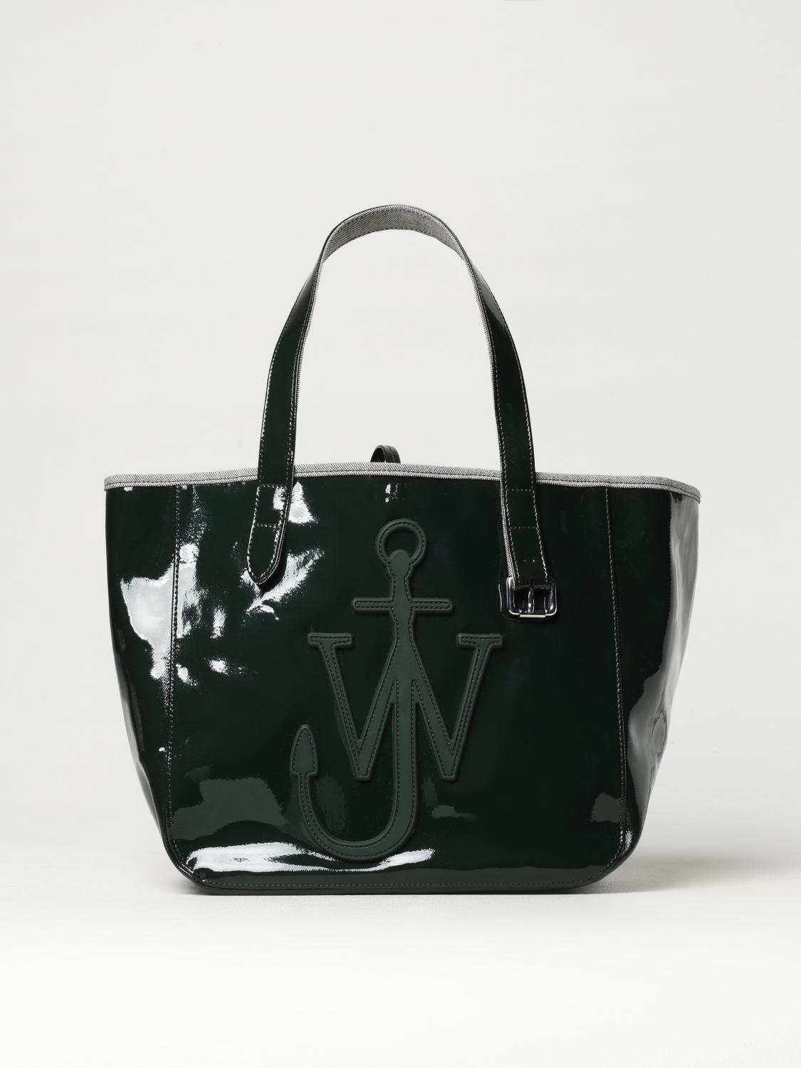 Jw Anderson Belt Tote - Coated Denim Tote Bag In Green