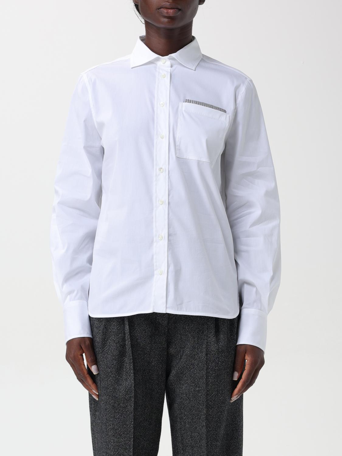 Shop Brunello Cucinelli Shirt  Woman Color White In Weiss